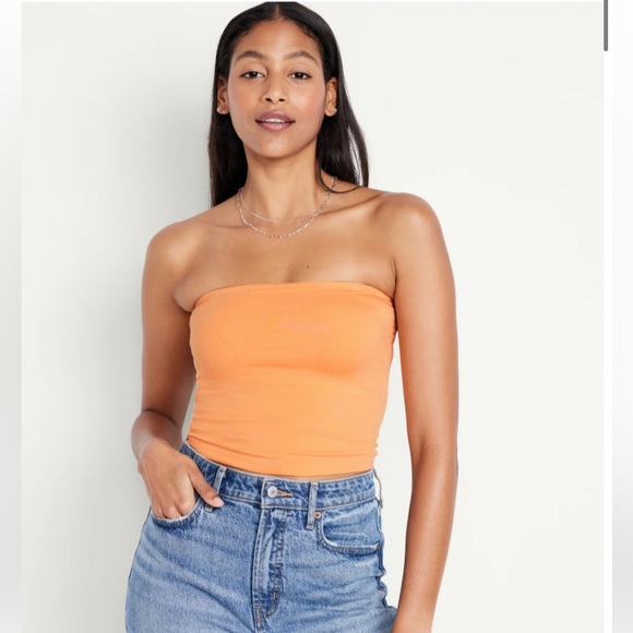 NWT Orange Old Navy Double-Layer Tube Top - US M - Picture 1 of 7